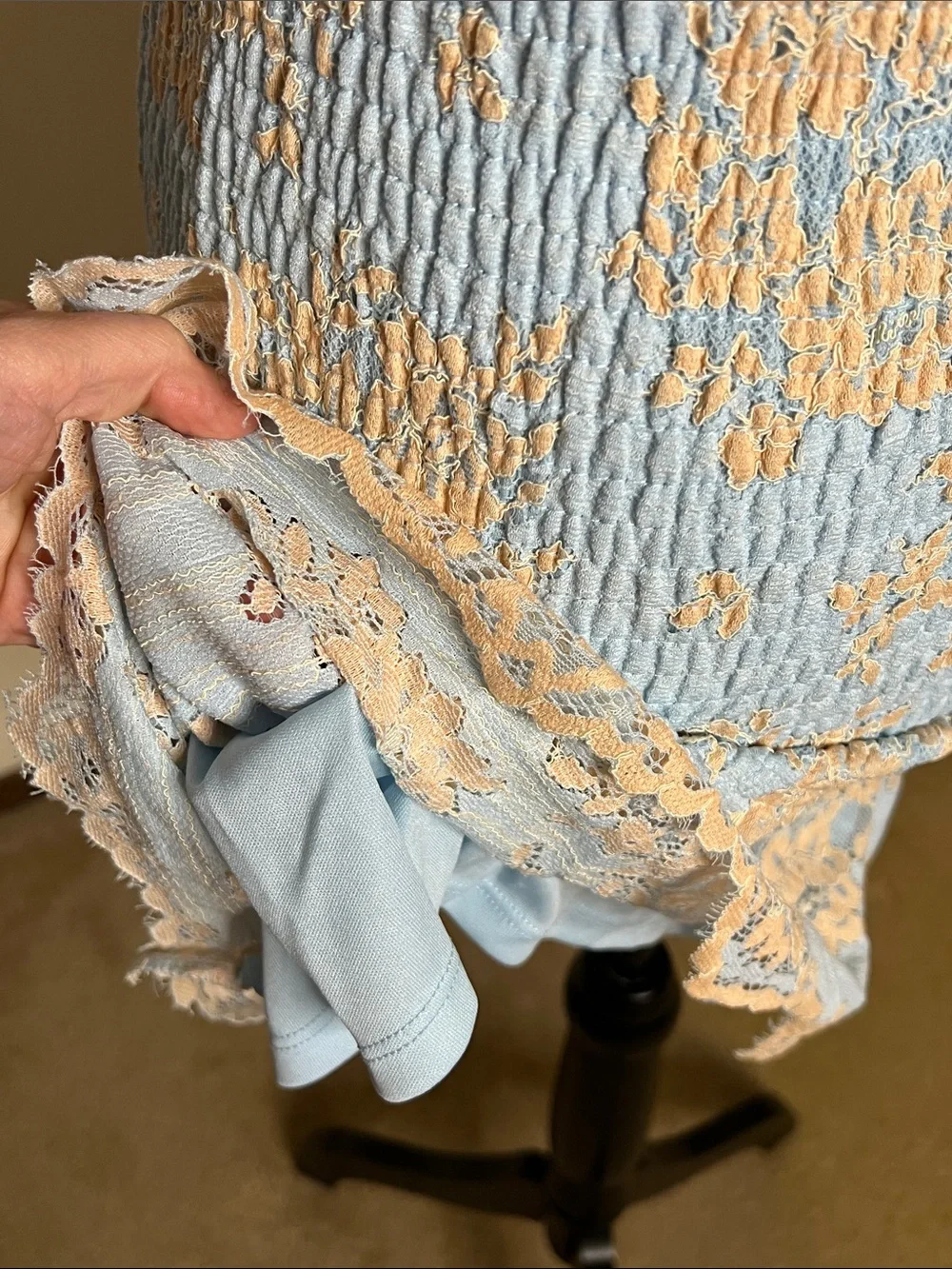 Storia Light Blue & Cream Lace Cocktail Dress Size S - Picture 5 of 8
